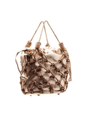 Borsa a secchiello in rete intrecciata oro PHO FIRENZE | 8023044GOLD